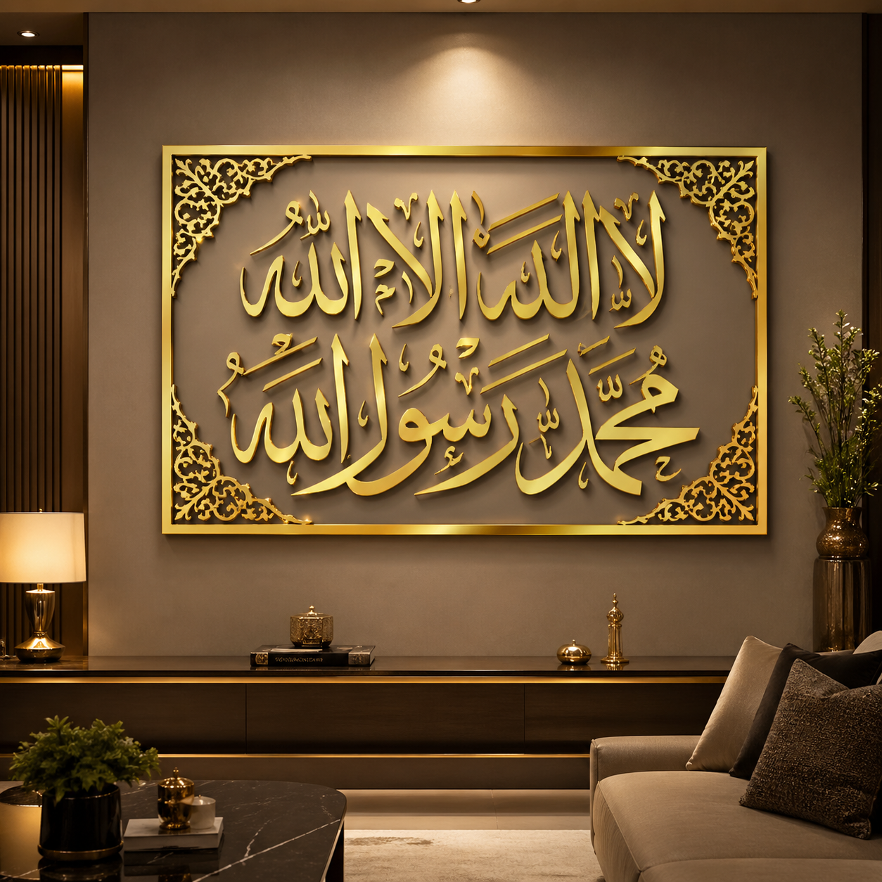 Kalma Toheed Gold Acrylic Islamic Wall Art